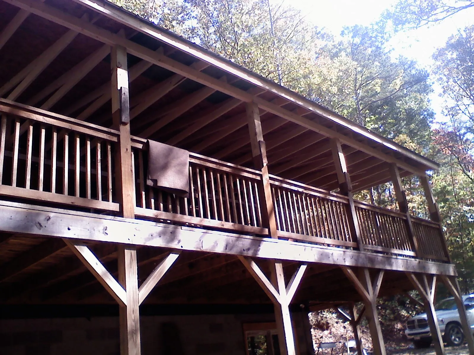 Timber framing under a new elevated porch and deck — Roof Leak Repair in Bryn Mawr by Roofing Brothers
